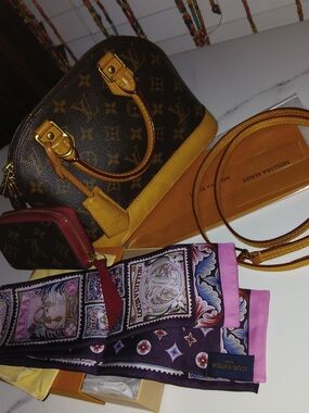 Louis Vuitton bb Alma Handbag , Wallet & Bandeau , All New!